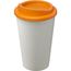 Americano® Eco 350 ml recycelter Becher (weiss, orange) (Art.-Nr. CA446629)