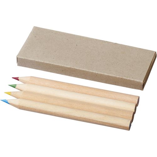 Tullik 4-teiliges Buntstiftset (Art.-Nr. CA447695) - 4 Buntstifte in einer Pappschachtel.