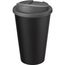 Americano® Eco 350 ml recycelter Becher mit auslaufsicherem Deckel (grau, schwarz) (Art.-Nr. CA465890)