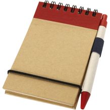 Zuse A7 Recycling Notizblock mit Stift (natur, rot) (Art.-Nr. CA470796)