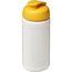 Baseline® Plus 500 ml Sportflasche mit Klappdeckel (weiss, gelb) (Art.-Nr. CA485933)