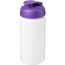 Baseline® Plus grip 500 ml Sportflasche mit Klappdeckel (weiss, lila) (Art.-Nr. CA486057)