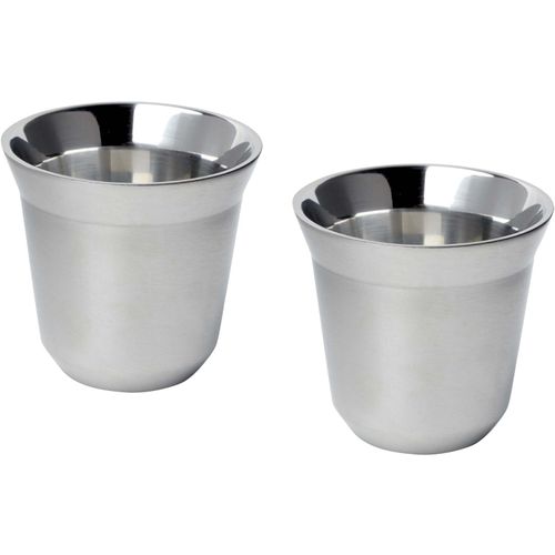 Duo 80 ml RCS-zertifiziertes Espressotassen Set aus Edelstahl (Art.-Nr. CA488955) - Set bestehend aus 2 doppelwandigen...