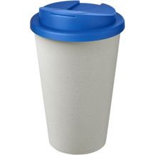 Americano® Eco 350 ml recycelter Becher mit auslaufsicherem Deckel (mittelblau, weiss) (Art.-Nr. CA502599)