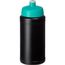 Baseline Recycelte Sportflasche, 500 ml (schwarz, aquablau) (Art.-Nr. CA537258)