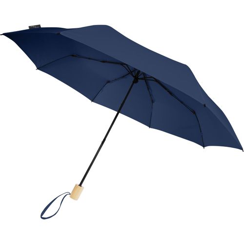 Birgit 21'' faltbarer winddichter Regenschirm aus recyceltem PET (Art.-Nr. CA552108) - Manuell faltbarer Regenschirm aus...