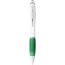 Nash Kugelschreiber weiß mit farbigem Griff (weiss, grün) (Art.-Nr. CA561970)