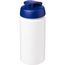 Baseline® Plus grip 500 ml Sportflasche mit Klappdeckel (weiss, blau) (Art.-Nr. CA564600)