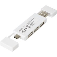 Mulan doppelter USB 2.0-Hub (Weiss) (Art.-Nr. CA566462)