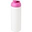 Baseline® Plus grip 750 ml Sportflasche mit Klappdeckel (weiss, rosa) (Art.-Nr. CA568877)