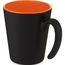 Oli 360 ml Keramikbecher mit Henkel (orange, schwarz) (Art.-Nr. CA583029)