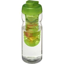 H2O Active® Base 650 ml Sportflasche mit Klappdeckel und Infusor (transparent, limone) (Art.-Nr. CA583793)