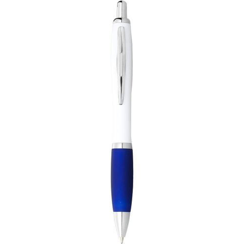 Nash Kugelschreiber weiß mit farbigem Griff (Art.-Nr. CA587791) - Kugelschreiber mit Klickmechanismus und...