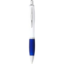 Nash Kugelschreiber weiß mit farbigem Griff (weiss, royalblau) (Art.-Nr. CA587791)