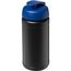 Baseline® Plus 500 ml Sportflasche mit Klappdeckel (schwarz, blau) (Art.-Nr. CA599678)