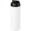 Baseline® Plus grip 750 ml Sportflasche mit Klappdeckel (weiss, schwarz) (Art.-Nr. CA600342)
