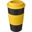 Americano® 350 ml Isolierbecher mit Schutzring (schwarz, gelb) (Art.-Nr. CA619015)