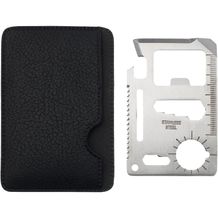 Saki Taschen Werkzeugkarte mit 15 Funktionen (grau,schwarz,silber) (Art.-Nr. CA620514)