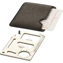 Saki Taschen Werkzeugkarte mit 15 Funktionen (silber, schwarz) (Art.-Nr. CA620514)