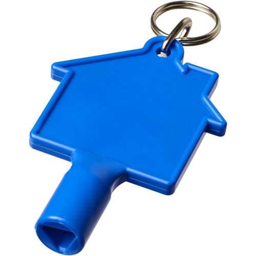 Maximilian Universalschlüssel in Hausform als Schlüsselanhänger aus recyceltem Kunststoff (Art.-Nr. CA667860) - Universalschlüssel mit Schlüsselanhän...