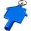 Maximilian Universalschlüssel in Hausform als Schlüsselanhänger aus recyceltem Kunststoff (blau) (Art.-Nr. CA667860)
