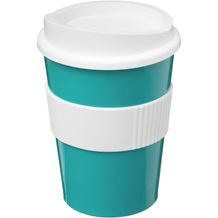 Americano® Medio 300 ml Becher mit Schutzring (aquablau, weiss) (Art.-Nr. CA675836)