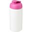 Baseline® Plus grip 500 ml Sportflasche mit Klappdeckel (weiss, rosa) (Art.-Nr. CA686810)