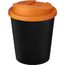 Americano® Espresso Eco 250 ml recycelter Isolierbecher mit auslaufsicherem Deckel (schwarz, orange) (Art.-Nr. CA688825)