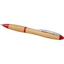 Nash Kugelschreiber aus Bambus (natur, rot) (Art.-Nr. CA702225)