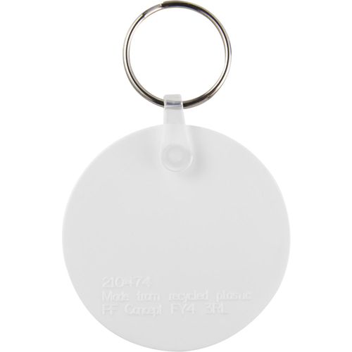 Tait kreisförmiger Schlüsselanhänger aus recyceltem Material (Art.-Nr. CA705699) - Weißer kreisförmiger Schlüsselanhäng...