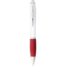 Nash Kugelschreiber weiß mit farbigem Griff (weiss, rot) (Art.-Nr. CA742652)