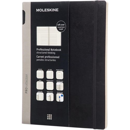 Moleskine Pro Softcover Notizbuch XL  liniert (Art.-Nr. CA746732) - Das Pro Notizbuch verfügt über struktu...