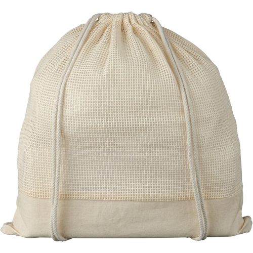 Maine Rucksack mit Kordelzug aus Baumwollgewebe 5L (Art.-Nr. CA750300) - Wiederverwendbarer Rucksack aus Baumwoll...