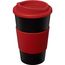 Americano® 350 ml Isolierbecher mit Schutzring (schwarz, rot) (Art.-Nr. CA751092)