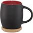 Hearth 400 ml Keramiktasse mit Holz Untersetzer (schwarz, rot) (Art.-Nr. CA767940)