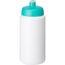 Baseline® Plus grip 500 ml Sportflasche mit Sportdeckel (weiss, aquablau) (Art.-Nr. CA769532)