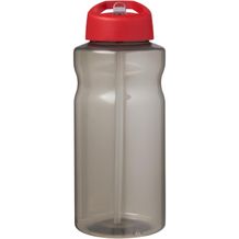 H2O Active® Eco Big Base 1L Sportflasche mit Ausgussdeckel (kohle, rot) (Art.-Nr. CA774821)