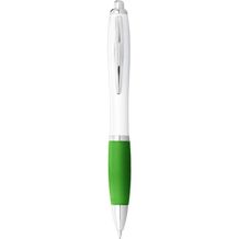 Nash Kugelschreiber weiß mit farbigem Griff (weiss, limone) (Art.-Nr. CA777790)