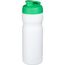 Baseline® Plus 650 ml Sportflasche mit Klappdeckel (weiss, grün) (Art.-Nr. CA779484)