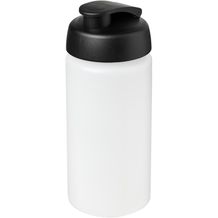 Baseline® Plus grip 500 ml Sportflasche mit Klappdeckel (transparent, schwarz) (Art.-Nr. CA796390)