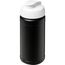 Baseline® Plus 500 ml Sportflasche mit Klappdeckel (schwarz, weiss) (Art.-Nr. CA801961)