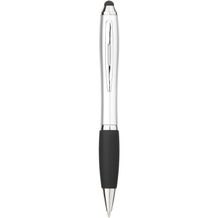 Nash Stylus bunter Kugelschreiber mit schwarzem Griff (silber, schwarz) (Art.-Nr. CA805941)