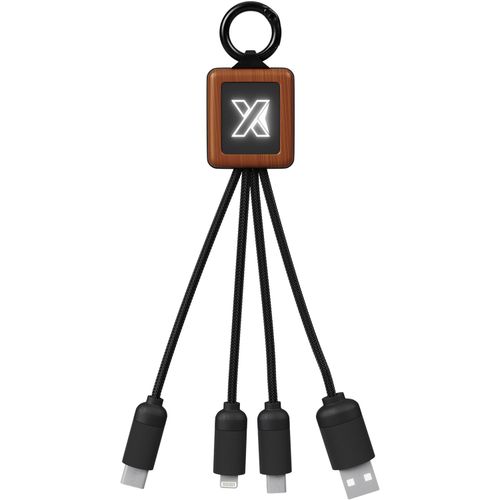 SCX.design C19 Easy to Use Kabel aus Holz mit Leuchtlogo (Art.-Nr. CA808775) - 3-in-1 Kabel aus Holz mit leuchtendem...