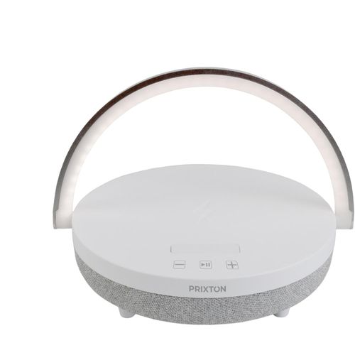 Prixton 4-in-1 10W Bluetooth® Lautsprecherleuchte mit LED und kabelloser Ladestation (Art.-Nr. CA811312) - Die Lautsprecherleuchte hat vier Funktio...