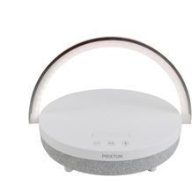 Prixton 4-in-1 10W Bluetooth® Lautsprecherleuchte mit LED und kabelloser Ladestation (Weiss) (Art.-Nr. CA811312)