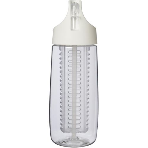HydroFruit 700 ml Sportflasche aus recyceltem Kunststoff mit Klappdeckel und Trinkhalm (Art.-Nr. CA814105) - Einwandige Sportflasche aus recyceltem...