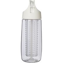 HydroFruit 700 ml Sportflasche aus recyceltem Kunststoff mit Klappdeckel und Trinkhalm (transparent weiss) (Art.-Nr. CA814105)