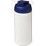 Baseline 500 ml recycelte Sportflasche mit Klappdeckel (weiss, blau) (Art.-Nr. CA821209)