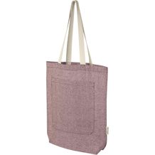 Pheebs 150 g/m² recycelte Tragetasche mit Frontfach 9L (heather Maroon rot) (Art.-Nr. CA821932)