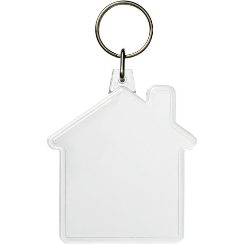 Combo Schlüsselanhänger in Hausform (Art.-Nr. CA827905) - Transparenter Schlüsselanhänger in Hau...
